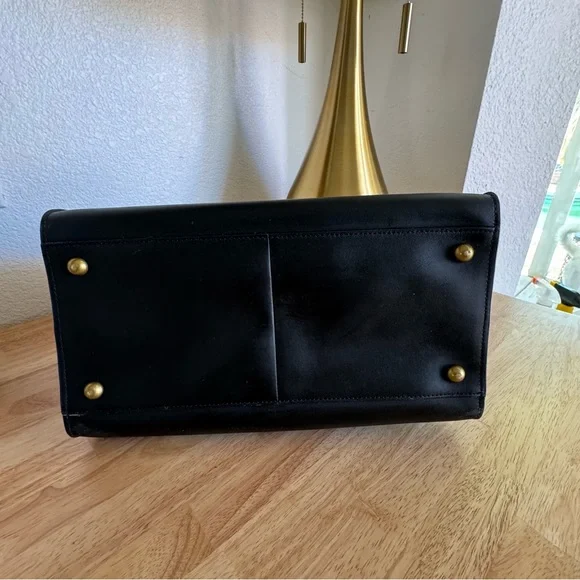 ZAC Zac Posen Leather Medium Black Satchel Bag